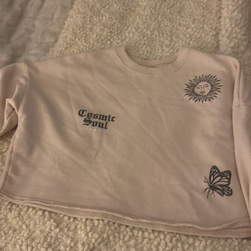 Hollister Cropped Sweater Size S Tan Color